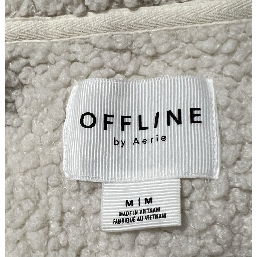 Offline By Aerie Fluff Love Sherpa Jacket Women's Sky Hooded Soft Cozy Sz Medium